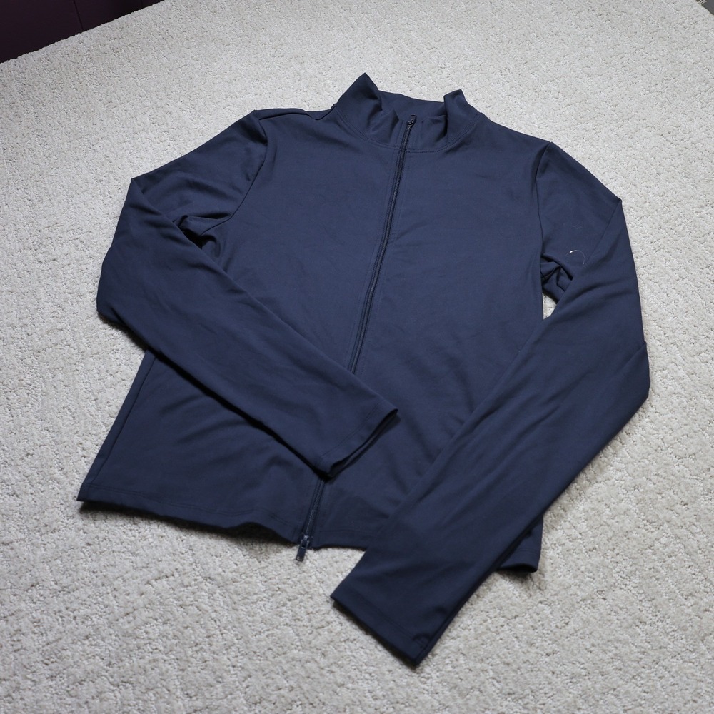 Wild Fable ButterBliss Navy Blue Full Zip Active Jacket Women Large L A1-028